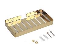 Jectse Wall Mounted Soap Dish Holder, Stainless Steel Shower Bar Soap Holder, Drain Rack Shelf, Square, Bathroom Corner Shower Shelfs, 23 * 12 * 2.5cm (Gold)