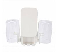 Jectse Wall Mounted Toothbrush Cleaner, Automatic UVC Sanitizer Holder with 2 Slots, Built in Fan for Drying, for Electric Manual and Kids Toothbrushes