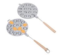 Jectse Walnut Cookie Maker, Non Stick Electric Walnut Cake Maker Mini Nut Waffle Bread Machine,Toaster Baking Breakfast Pan with Wood Handle for Kitchen (16 Holes)