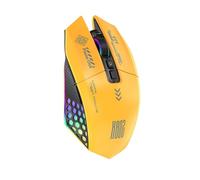 Jectse Wired Gaming Mouse, RGB Gaming Mouse, Wired/BT/2.4G Connection, 12000 DPI, Ergonomic Design, Multi Color Lights, 500mAh Battery, Ergonomic Design (Yellow)