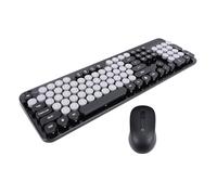 Jectse Wireless Keyboard and Mouse Combo, Cute Keyboard and Mouse, 2.4ghz Wireless Technology, Silent and Long Battery Life, for PC Laptop,Desktop, (Black)