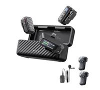 Jectse Wireless Lavalier Microphone, AI Intelligent Noise Cancelling, 32 Bit Float Internal Recording, Builtin 8GB Storage, 54H Battery Life, Clip On Lapel Mic for Video Recording (BOYAMIC 2-01)