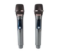 Jectse Wireless Microphone, 1 for 2 UHF Dual Handheld Cordless Dynamic Mic System with Rechargeable Transmitter, 800mah Battery Operated Cordless Microphone for Karaoke, Wedding