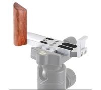 Jectse Wooden Camera Grip, Natural Wood Texture with Soft Rubber Base and Arca Compatible Plate, with Cold Shoe and 1 4 Screw Thread, for Handheld Filming and Tripod Use (Silver)