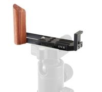 Jectse Wooden Camera Grip, Natural Wood Texture with Soft Rubber Base and Arca Compatible Plate, with Cold Shoe and 1 4 Screw Thread, for Handheld Filming and Tripod Use (Black)