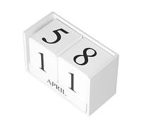 Jectse Wooden Perpetual Calendar, Desk Calendar Blocks, Wooden Block Daily for Home, Office Decor