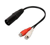 Jectse XLR Male to 2 Female Y Splitter Cable, 0.66ft Noise Reduction, 20 AWG Oxygen Free Copper, 24K Gold Plated Connectors, Suitable for Mixers, Power Amplifiers, Active Speakers