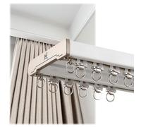 JEDAL Aluminium alloy Curtain Rail Conjoined Curtain Track 4.6ft/5.9ft/7.6ft/9.2ft/12.2ft/13.5ft Ceiling Mount Curtain Double Tracks with Silence Rollers easy to install (Color : White, Size : 2.1m)