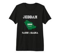 Jeddad Saudi Arabia Vintage Saudi Arabia Flag Map Design Premium T-Shirt