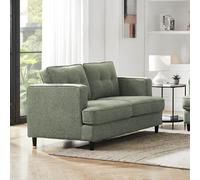 jeddah fabric 2 seater sofa with black legs in sage
