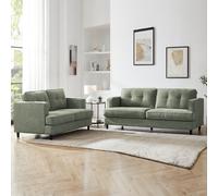 jeddah fabric 3+2 seater sofa set in sage
