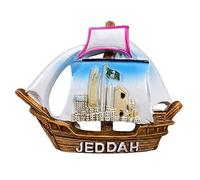 Jeddah Saudi Arabia Creative Sailboat Refrigerator Magnet Travel Souvenir 3D Fridge Decoration Magnetic Sticker Craft Collection