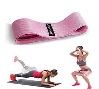 Jedebar Resistance Bands Non-Slip Fabric Booty Bands, 3 Strengths Level Optional Fitness Loops for Glutes Hips Legs Yoga Pilates Exercise Physiotherapy and Recovery Workout (Pink-Medium Resistance)