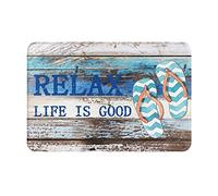 Jedenkuku Beach Nautical Old Planks Coastal Ocean Relax Fun Indoor Door Mat Non-Slip Home Bath Room Decoration Mat Rug Housewarming Gift 23.6in*15.7in