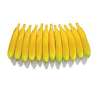 JEDFORE Artificial Yellow Bananas Lifelike Simulation Fake Fruit Home House Kitchen Decoration 12pcs Set