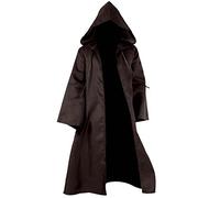 Jedi Robe for Adults, Hooded Cape, Medieval Jedi Hoodie Gown Costume, Halloween Carnival, Witch, Vampire, Knight, Cosplay Costume, Robe Prop (Brown Cape, M)