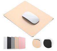JEDIA Mouse pad, Gold Hard Metal Aluminum Mouse Pad, Premium Dual-Side Waterproof Fast and Accurate Control Mousepad for Office, Home and Gaming, 9 x 7inch