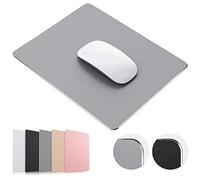 JEDIA Mouse Pad, Gray Premium Hard Metal Aluminum Mousepad, Double Side Waterproof Ultra Smooth Mouse Pad for Fast and Accurate Mouse Control for Office and Gaming, 9.4 x 7.9inch