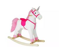 Jednorożec na biegunach biały dźwięk ruchomy 74cm LEAN Toys