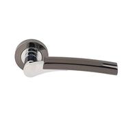 Jedo Arkus Door Handle Twin Tone Pair Black Nickel / Chrome