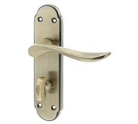 Jedo Bathroom Handle, L-Shaped, Lever, Brushed Brass, 12 Count