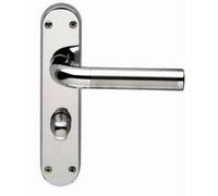 Jedo JV431PC/SC Curved Door Handle Bathroom Set 185mm X 39mm Polished Chrome / Satin Chrome