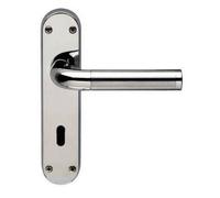 Jedo JV431PC/SC Curved Door Handle Lockset 185mm X 39mm Polished Chrome / Satin Chrome