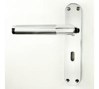Jedo JV436PC/SC Mitred Door Handle Lockset 185 X 39mm Polished Chrome / Satin Chrome