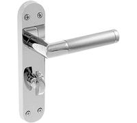 Jedo JV438PC/SC Mitred Door Handle Bathroom Set 185 X 39mm Polished Chrome / Satin Chrome