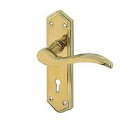 Jedo Paris Internal Door Lever Latch On Backplate - Polished Brass (PVD)- JV281PVD