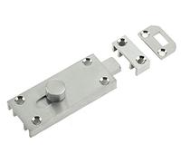 Jedo Quality Modern Slimline Bathroom Slide Bolt 63mm x 25mm (Satin Chrome)