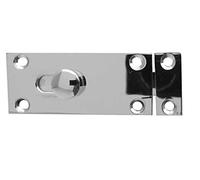 Jedo Quality Modern Slimline Brass Bathroom Slide Bolt 63mm x 25mm (Polished Chrome)