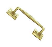 JEDO Victorian 150mm Cranked Pull Handle Polished Brass