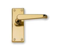 JEDO Victorian Polished Brass Lever Latch Door Handles JV31
