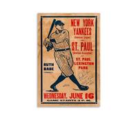 JEDSLLA Babe Ruth Reproduction 1926 Autographed Barnstorming Game Posters Canvas Print Aesthetic Wall Art Modern Home Decor for Bedroom Living Room 12x18inch(30x45cm) Unframe-style