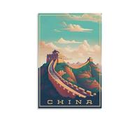 JEDSLLA China Great Wall Retro Travel Posters Canvas Print Aesthetic Wall Art Modern Home Decor for Bedroom Living Room 20x30inch(50x75cm) Unframe-style
