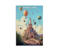 JEDSLLA Paris Disney Retro Travel Posters Canvas Print Aesthetic Wall Art Modern Home Decor for Bedroom Living Room 12x18inch(30x45cm) Unframe-style
