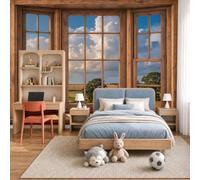 JEDTAKCT 3D Wall Mural Rural Wheat Field Landscape 200X140Cm Photo Wallpaper, Blue Realistic Fields and Sky Non-Woven Mural Wallpaper for Living Room Bedroom Kids Room Tv Sofa Background Wall Decor