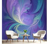 JEDTAKCT Abstract Gradient Swirl Wallpaper for Living Room, Purple Wall Murals for Bedrooms, Marble Aesthetics Panoramic Wall Art, Large Photo Mural Wallpaper 3D Effect Decoration, 400X280Cm