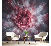 JEDTAKCT Abstract Swirl Photo Wallpaper Geometric Space Wall Mural Silk Wall Decor Burgundy Red Art Poster Picture Design Mural Wallpaper For Living Room Bedroom Dorm Décor 150X105Cm