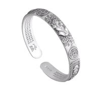 JEDTAKCT Bangle For Women And Men - Vintage Distressed Pixiu Bracelet Fortune Bangle Coin Bracelet, Fashion Personality Transfer Bangle For Sisters Friend Mom,White,One Size