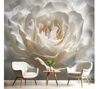 JEDTAKCT Beige Photo Wallpaper 3D Dream Rose Relief 138"X101" 350X256Cm (W X H), Simple Plants Wall Art Wallpaper Mural Modern Design Living Room Bedroom Hallway Murals Wall Decoration