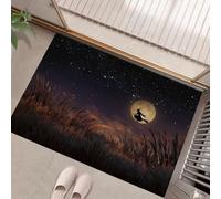JEDTAKCT Dirt Trapper Door Mat 40X60Cm, Witch Night Sky Non-Slip Doormat Indoor, Machine Washable Entrance Rug, Vintage Wheat Field Soft Inside Floor Mat For Entryway Front Door, Rust Brown