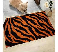 JEDTAKCT Fierce Tiger Stripes Front Mats Soft Washable Door Mat Indoor - Absorbent Dirt Trapper Doormat - Anti-Slip Welcome Mat - Versatile Floor Rug - Orange Wild Animals, 50X80Cm
