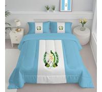 JEDTAKCT Guatemalan Flag Coverless Duvet Super King 4.5 Tog Spring Summer, Blue And White, Simple Animals Soft Cosy Lightweight Quilt, Machine Washable, All In One Reversible Comforter Set
