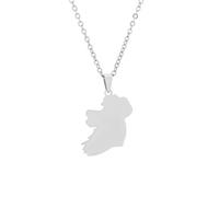 JEDTAKCT Ireland Map Necklace-Patriotic Irregular Glossy Map Pendant Adjustable Clavicle Chain,Hip-Hop Ethnic Stly Sweater Chains Summer Couple Jewelry For Unisex,White,50Cm
