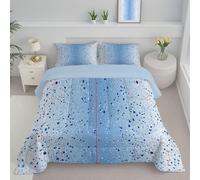 JEDTAKCT King Duvet - Coverless Duvet With Pillowcase - Reversible Gradient Ice Hockey Rink Printed Quilt With Modern Sports Pattern - Lightweight Washable Comforter - 240X220Cm - Blue And White