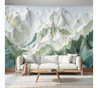 JEDTAKCT Modern 3D Gradient Mountain Relief Non-Woven Premium Wallpaper Mural Natural Landscape Textures 400X280Cm 3D Photo Wallpaper Wallcoverings for Bedroom Living Room Tv Backdrop Kitchen, Green