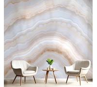 JEDTAKCT Natural Marble Texture Abstract Waves 3D Mural Wallpaper for Living Room, Bedroom, Beige Decor Wall Paper, Art Photo Mural Dining Room, Hallway, Lounge, 350X256Cm