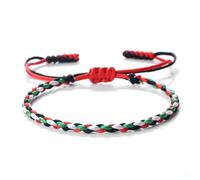 JEDTAKCT Palestine Flag Braided Bracelet - Palestinian Red Green Black White Rope Handmade Woven Wrist Wrap Bracelet, Adjustable Palestinian Flag Wristband for Women Men Jewelry Gift,woven,adjustable